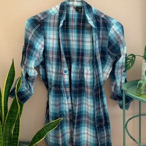 Passport Blue Plaid Button Up
